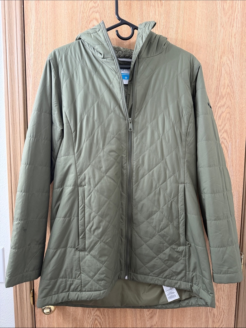 Columbia Olive Green Quilted Hooded Puffer Jacket